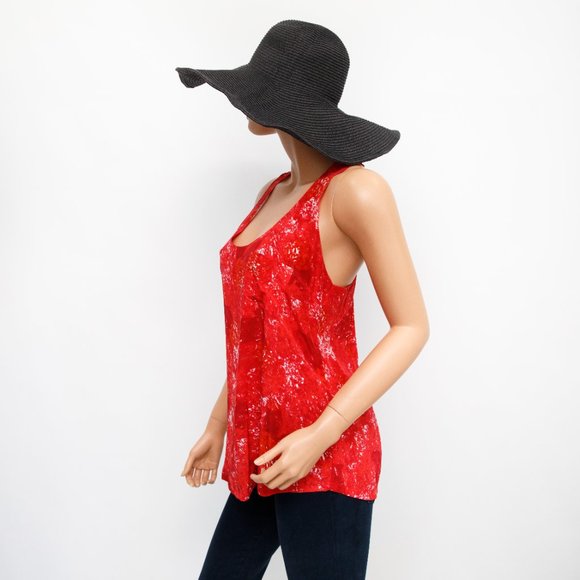 Joie Red Silk Racerback Tank XS - Picture 3 of 7